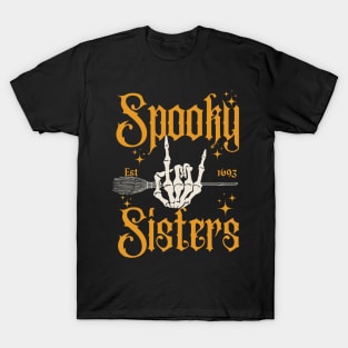 Spooky Sisters Group Matching Girlfriends or Sisters Halloween Witches T-Shirt